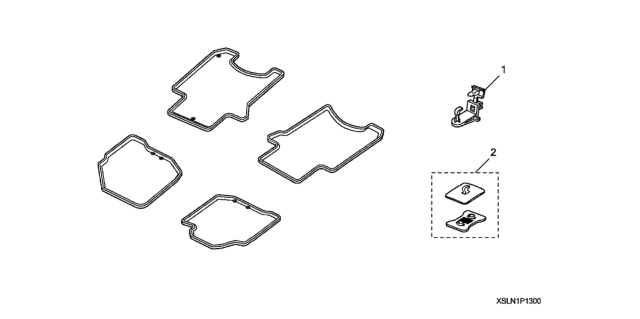 2007 Honda Fit Holder, Floor Mat Diagram for 08P15-SLN-100R2