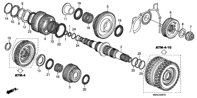 2011 Honda Civic AT Secondary Shaft Diagram