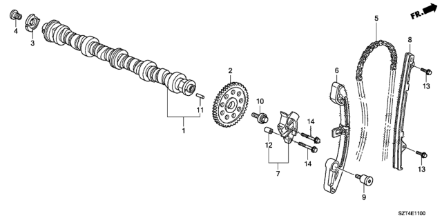 2012 Honda CR-Z Camshaft - Cam Chain Diagram
