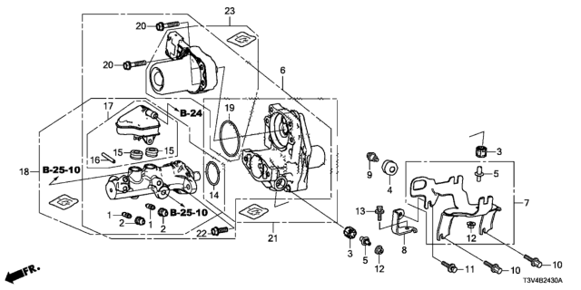 2014 Honda Accord Cylinder Set, Slave Diagram for 46806-T3V-A00