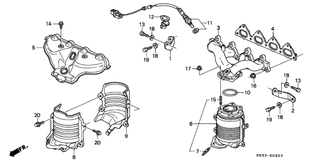 1994 Honda Civic 3 Door CX KL 5MT Exhaust Manifold Diagram