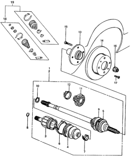 1983 Honda Civic Driveshaft - Front Brake Disk Diagram