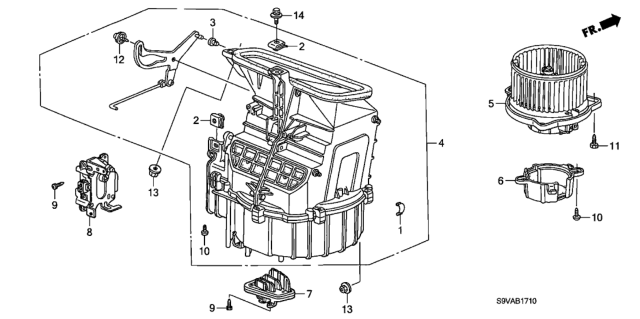 2008 Honda Pilot 5 Door LX-VP (2WD) KA 5AT Heater Blower Diagram