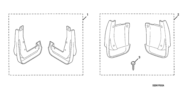 2007 Honda Accord 2 Door LXV6 KL 5AT Splash Guard Diagram