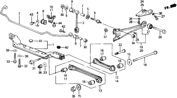 1989 Honda Accord Arm B, Rear (Lower) Diagram for 52355-SE0-A05