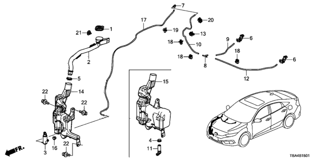 2016 Honda Civic Windshield Washer Diagram