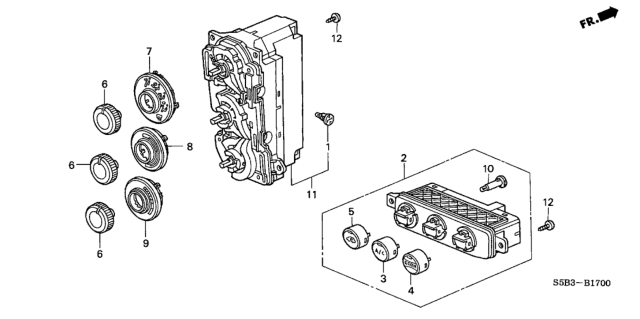 2005 Honda Civic Control Assy., Auto Air Conditioner Diagram for 80600-S5B-A42