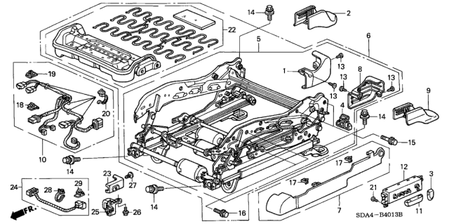 2003 Honda Accord Frame, L. FR. Seat Cushion (Tachi-S/Setex) Diagram for 81536-SDB-A72