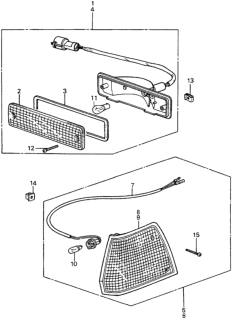 1984 Honda Accord Light Assembly, Right Front Side Marker Diagram for 33800-SA6-671