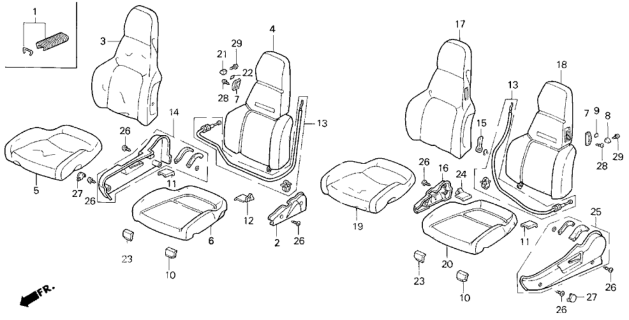 1995 Honda Prelude Front Seat Diagram