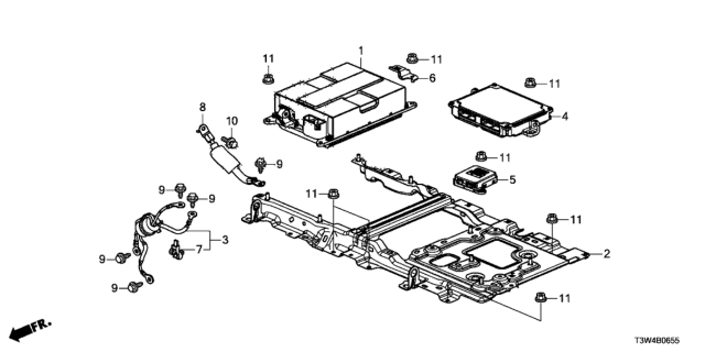 2014 Honda Accord Hybrid Cable Assy., Downverter (12V) (Earth) Diagram for 32603-T3W-000