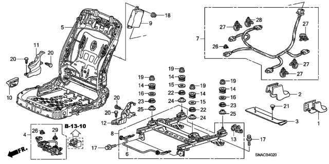 2011 Honda Civic Front Seat Components (Passenger Side) Diagram