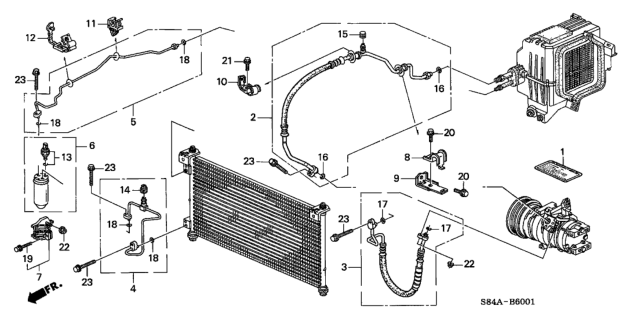 2002 Honda Accord Hose, Suction Diagram for 80311-S87-A02