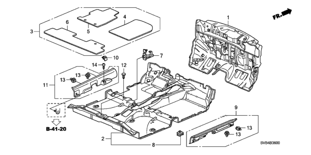 2010 Honda Civic 2 Door EX-L (NAVIGATION) KA 5MT Floor Mat Diagram