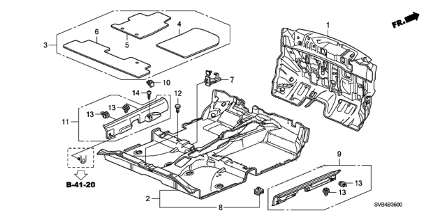 2010 Honda Civic Floor Mat Diagram