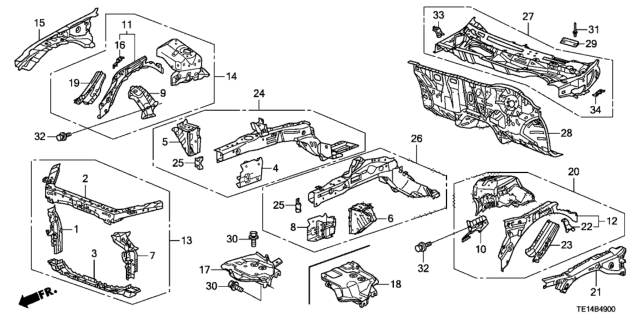 2012 Honda Accord Base, Battery Setting Diagram for 60630-TE1-A00ZZ