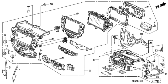 2007 Honda Accord Bracket, R. Side Diagram for 39176-SEA-J41
