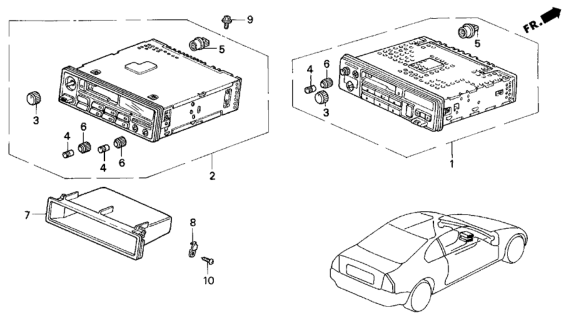 1994 Honda Prelude Knob, Fader Diagram for 39104-SM4-911