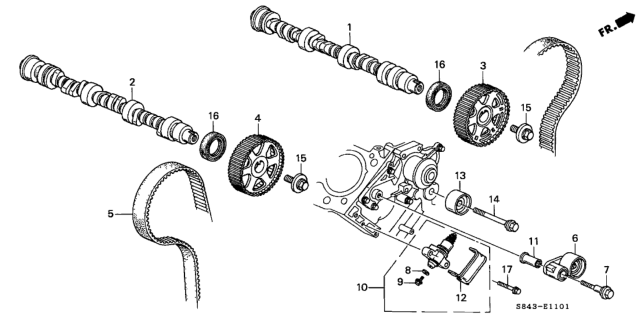 2002 Honda Accord Idler, Timing Belt (Koyo Seiko) Diagram for 14550-PGE-A01