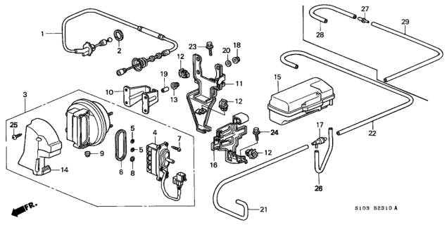 1999 Honda CR-V Tube B, Auto Cruise Control Diagram for 91443-PHK-A00