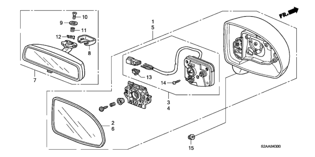 2009 Honda S2000 2 Door CR (WITH AC) KA 6MT Mirror Diagram
