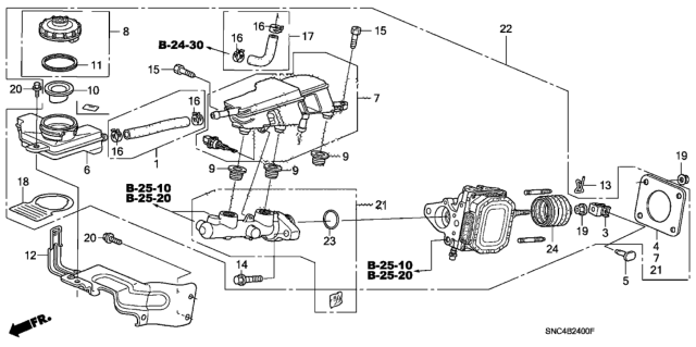 2006 Honda Civic Master Cylinder Set Diagram for 01461-SNC-A02