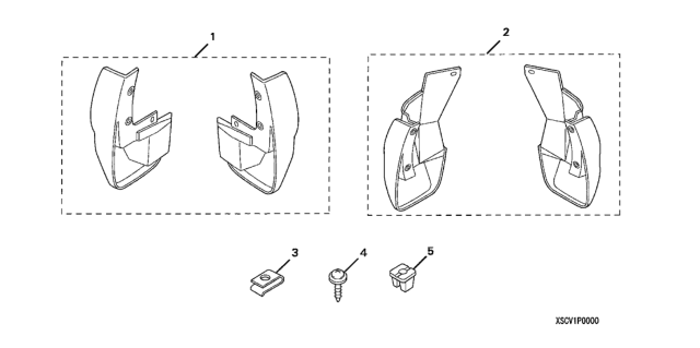 2004 Honda Element Splash Guard, Front Diagram for 08P08-SCV-100R1