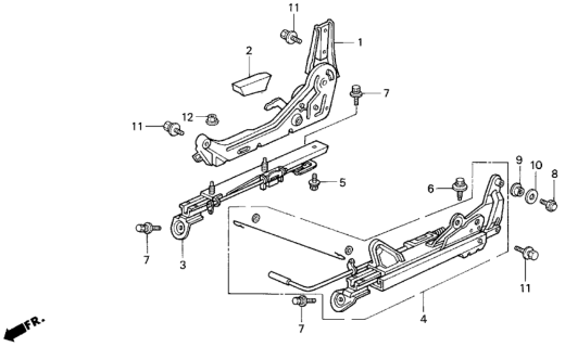 1993 Honda Del Sol Adjuster, R. Slide (Outer) Diagram for 81260-SR2-A01