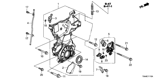 2015 Honda Fit Oil Seal (40X55X7) (Arai) Diagram for 91212-5R7-A01