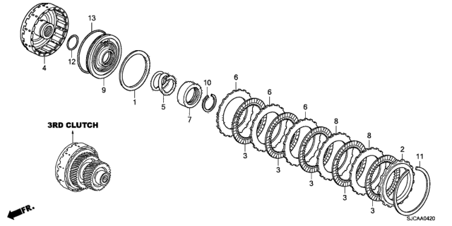 2014 Honda Ridgeline AT Clutch (3rd) Diagram