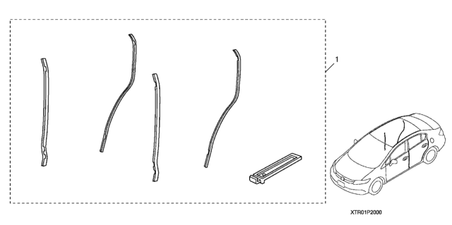 2013 Honda Civic 4 Door EX-L KA 5AT Door Edge Guard Diagram