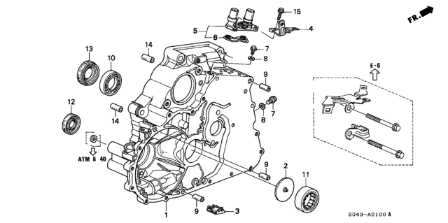 1997 Honda Civic AT Torque Converter Housing (A4RA) Diagram