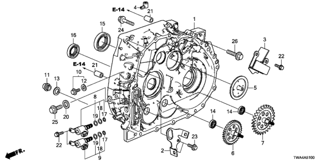 2018 Honda Accord Hybrid Case Complete, Flywheel Diagram for 21110-5Y4-010