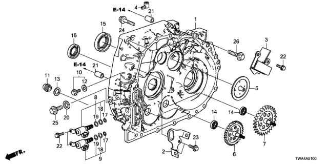 2018 Honda Accord Hybrid AT Flywheel Case Diagram