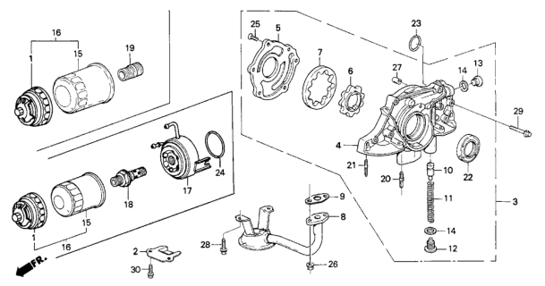 1990 Honda Civic Filter, Oil (Toyo) Diagram for 15400-PH1-014