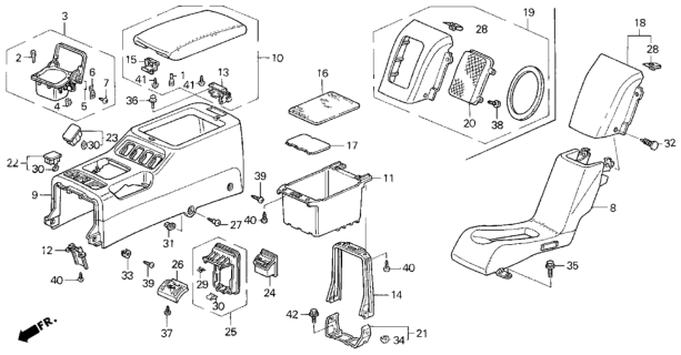 1995 Honda Prelude Console Diagram