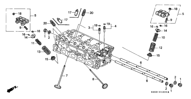 1998 Honda Prelude Valve, In. Diagram for 14711-P13-000