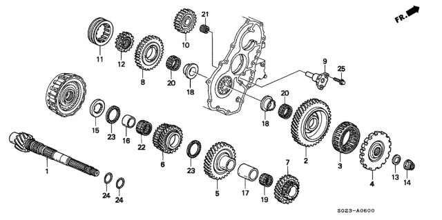 1997 Honda Civic Washer, Spline (35X53.5X4.5) Diagram for 90411-P4P-000