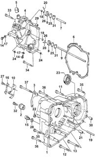 1982 Honda Accord 3 Door LX KH HMT HMT Transmission Housing Diagram