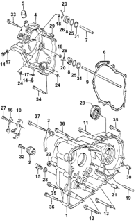 1982 Honda Accord HMT Transmission Housing Diagram