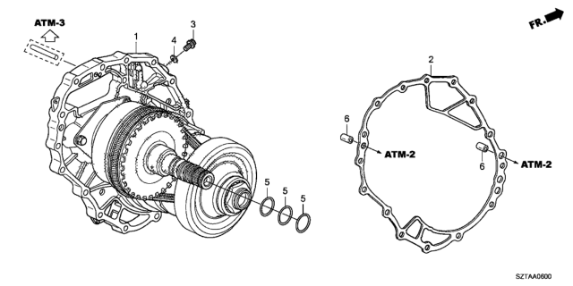 2014 Honda CR-Z AT Intermediate Plate Diagram