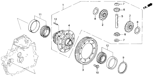 1994 Honda Prelude 2 Door SI KA 4AT AT Differential Diagram