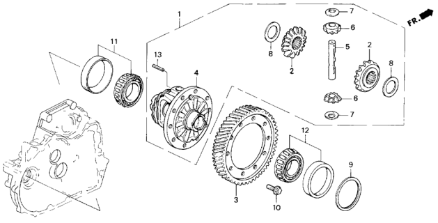 1994 Honda Prelude Case, Differential Diagram for 41100-P15-315