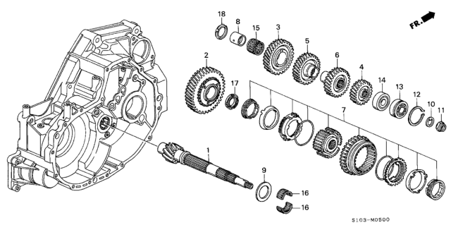 2000 Honda CR-V MT Countershaft Diagram