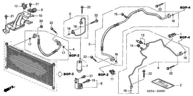 2004 Honda Insight A/C Hoses - Pipes Diagram