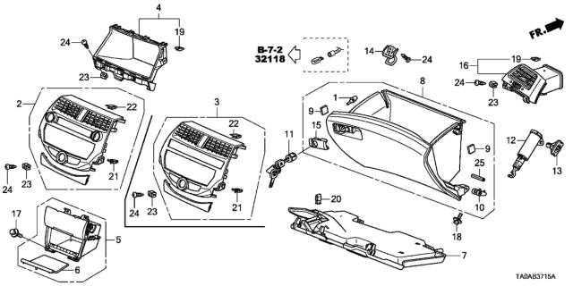 2012 Honda Accord Panel Assy., Center (Typea) Diagram for 77250-TA0-A13ZK