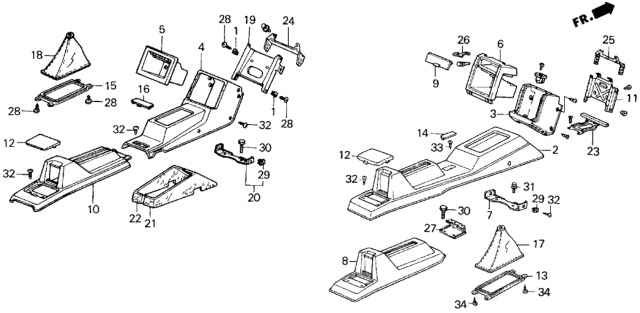 1984 Honda Civic Lid, Console *R40L* (ARK RED) Diagram for 77705-SB3-000ZD