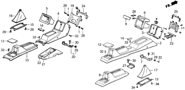 1987 Honda Civic Center Console Diagram