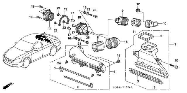 2005 Honda Accord Hybrid Duct, Air In. Diagram for 1J420-RCJ-020