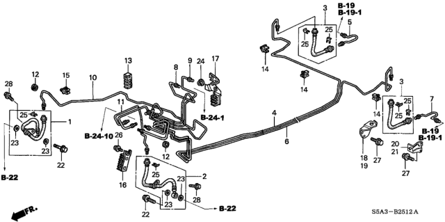 2003 Honda Civic Pipe W, Brake Diagram for 46376-S5A-G50